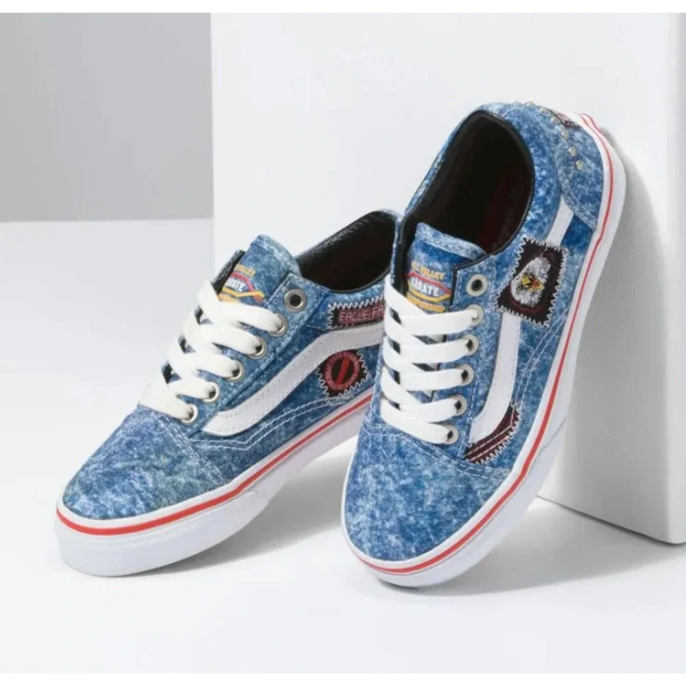 Vans Unisex Youth Old Skool Shoe Cobra Kai Multi/True White Size 11.5 UY NEW - Picture 2 of 10